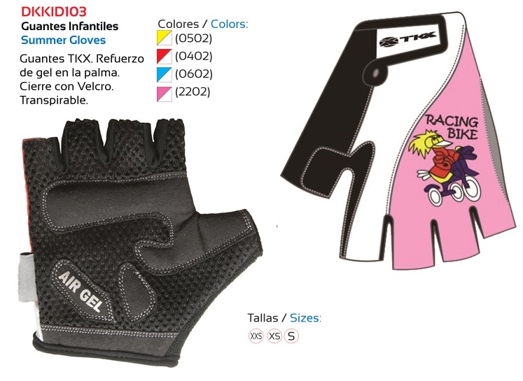 GUANTES BICICLETA TKX NIO ROSA XXS